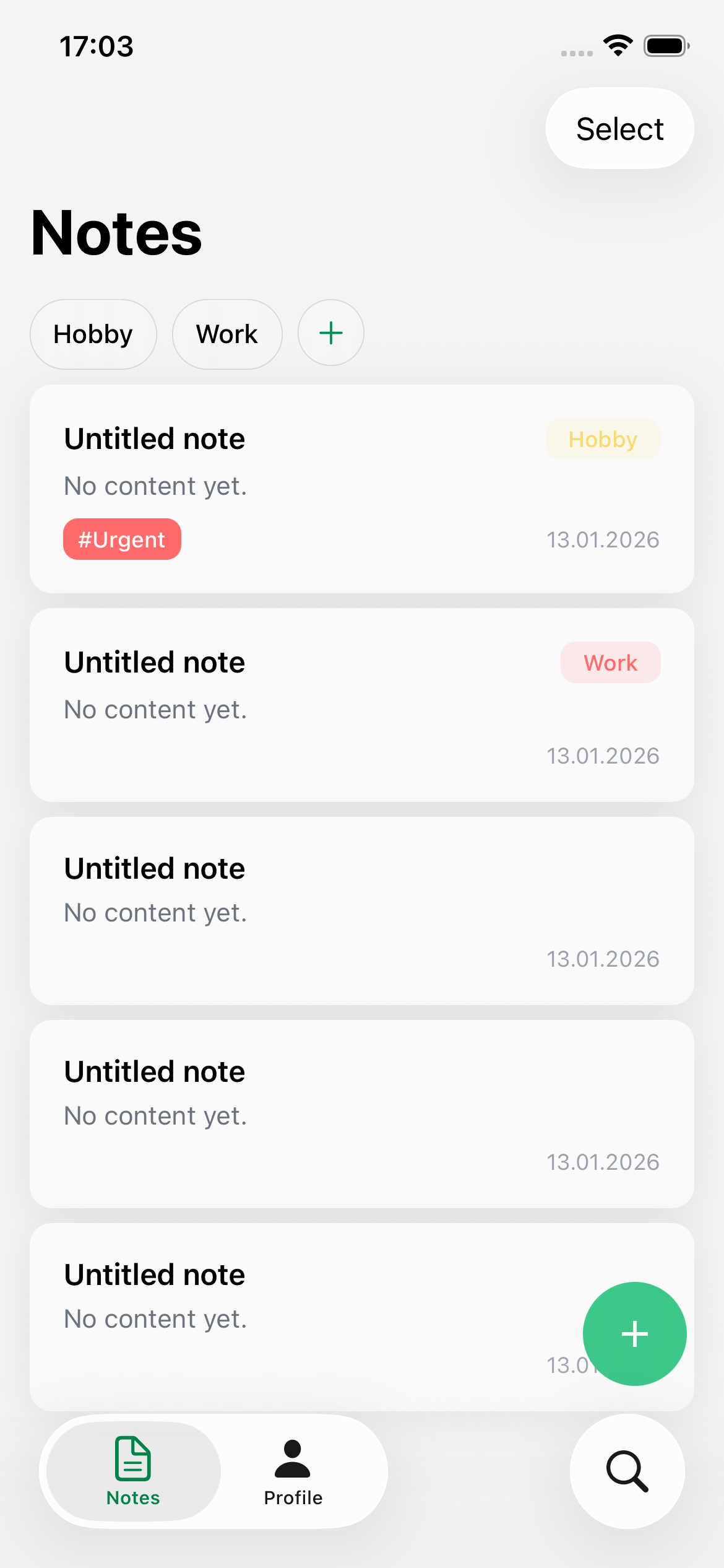 oopi Notes App - Categories, tags, and organized notes